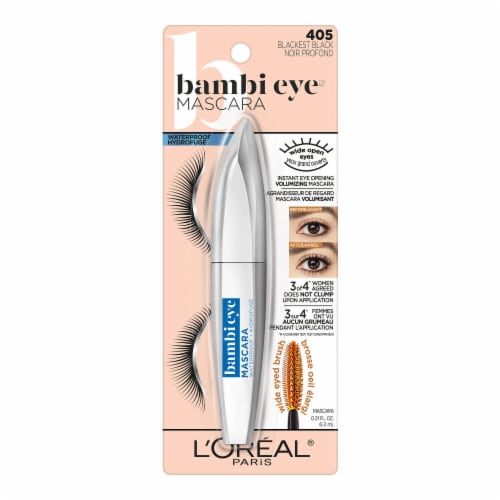 L'Oreal Paris Bambi Eye Mascara Lasting Volume Waterproof 405 Blackest Black Perspective: left