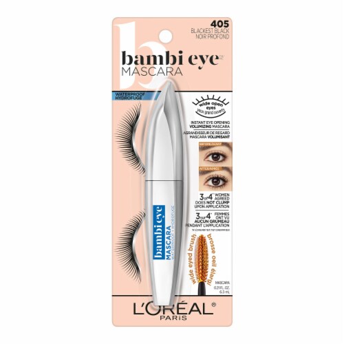 L'Oreal Paris Bambi Eye Mascara Lasting Volume Waterproof 405 Blackest Black Perspective: left