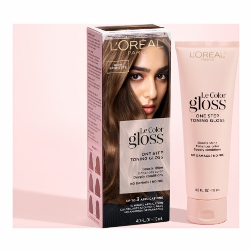 L'Oreal Paris Le Color Gloss Rich Brunette Toning Gloss Perspective: left