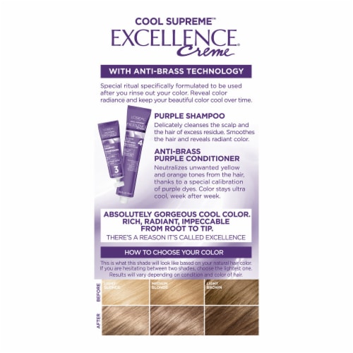 L'Oreal Paris Excellence Permanent Hair Color Triple Care Protection 8UA Ultra Ash Medium Blonde Perspective: left