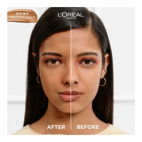 L'Oreal Paris True Match Hyaluronic Tinted Serum Foundation 8.5-9.5 Medium Deep Perspective: left