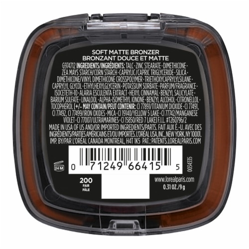 L'Oreal Paris Infallible Bronzer Fresh Wear Soft Matte 200 Fair Perspective: left