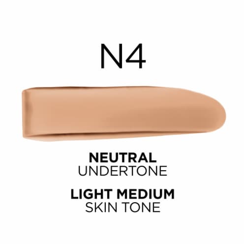 L'Oreal Paris True Match Liquid Foundation with Medium Coverage Super Blendable N4 Perspective: left