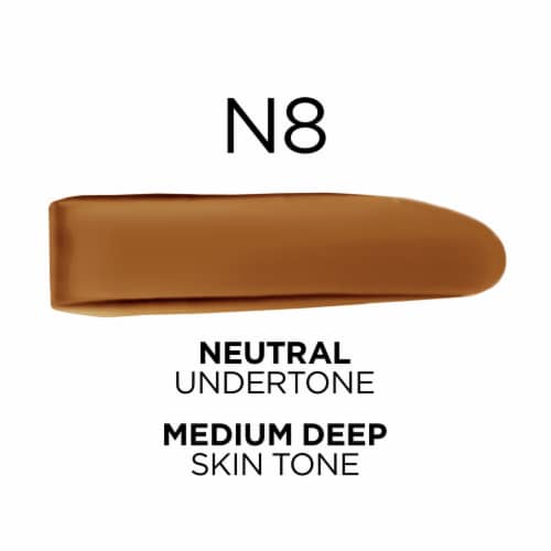 L'Oreal Paris True Match Liquid Foundation with Medium Coverage Super Blendable N8 Perspective: left