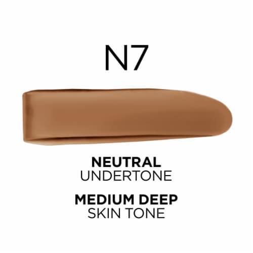 L'Oreal Paris True Match Liquid Foundation with Medium Coverage Super Blendable N7 Perspective: left