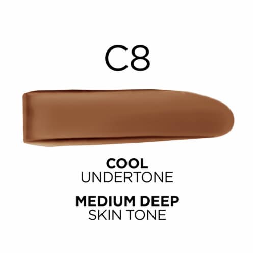 L'Oreal Paris True Match Liquid Foundation with Medium Coverage Super Blendable C8 Perspective: left