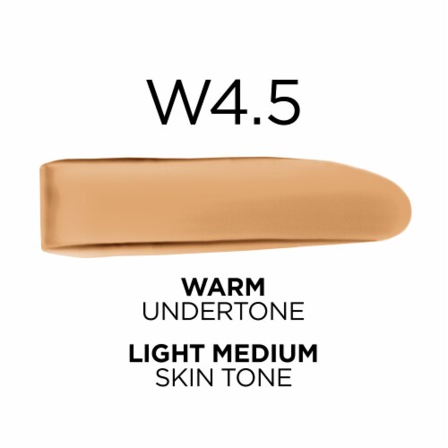 L'Oreal Paris True Match Liquid Foundation with Medium Coverage Super Blendable W4.5 Perspective: left
