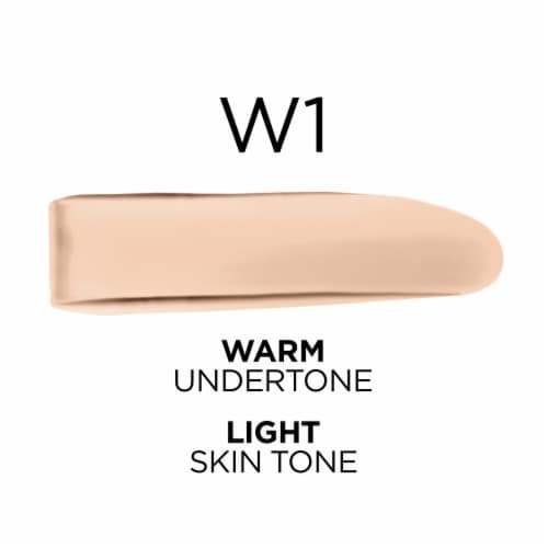 L'Oreal Paris True Match Liquid Foundation with Medium Coverage Super Blendable W1 Perspective: left