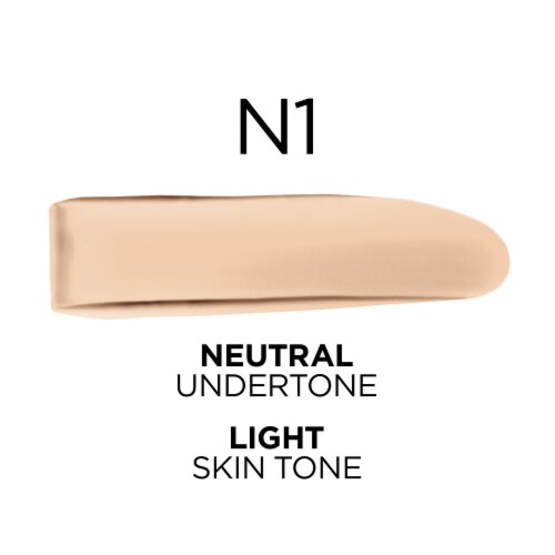 L'Oreal Paris True Match Liquid Foundation with Medium Coverage Super Blendable N1 Perspective: left