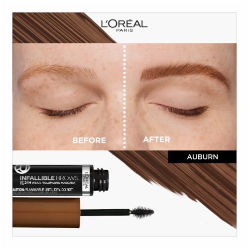 L'Oreal Paris Infallible Brow Mascara Volumizing 24 HR 6R Auburn Perspective: left