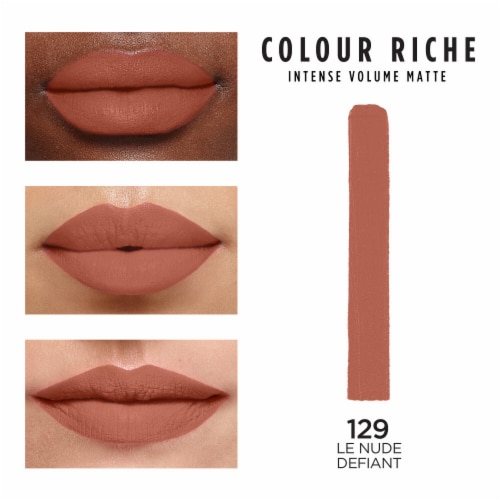 L'Oreal Paris Colour Riche Intense Volume Matte Lipstick 129 Le Nude Defiant Perspective: left