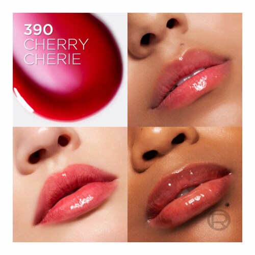 L'Oreal Paris Plump Ambition Lip Oil with Hyaluronic Acid 390 Cherry Cherie Perspective: left