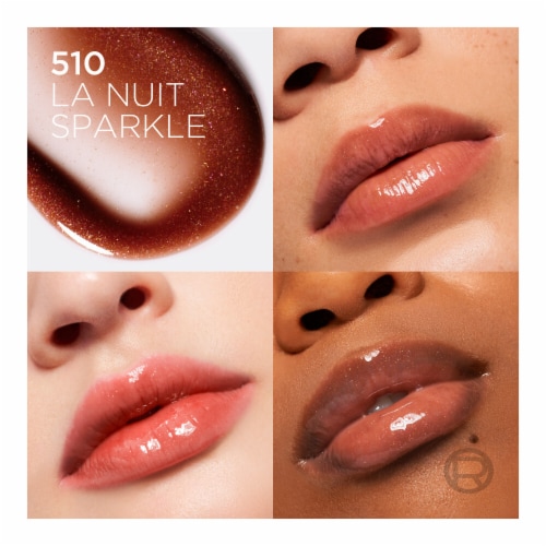 L'Oreal Paris Plump Ambition Lip Oil with Hyaluronic Acid 510 La Nuit Sparkle Perspective: left