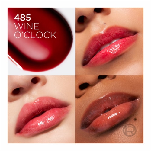 L'Oreal Paris Plump Ambition Lip Oil with Hyaluronic Acid 485 Wine O'Clock Perspective: left