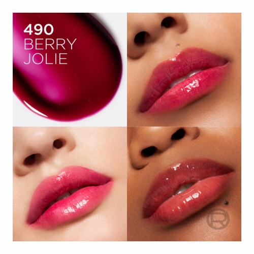 L'Oreal Paris Plump Ambition Lip Oil with Hyaluronic Acid 490 Berry Jolie Perspective: left