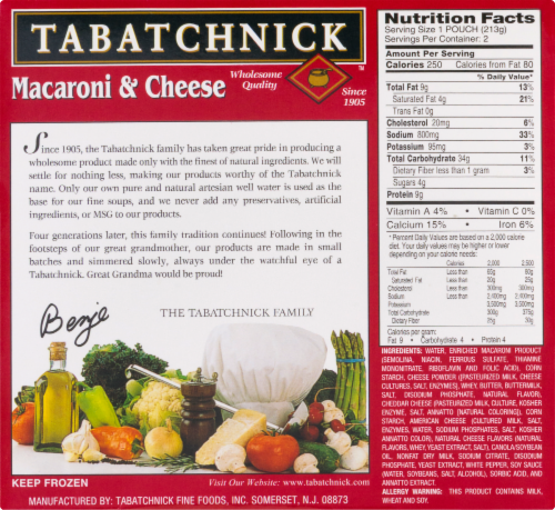 Tabatchnick Macaroni & Cheese Perspective: left