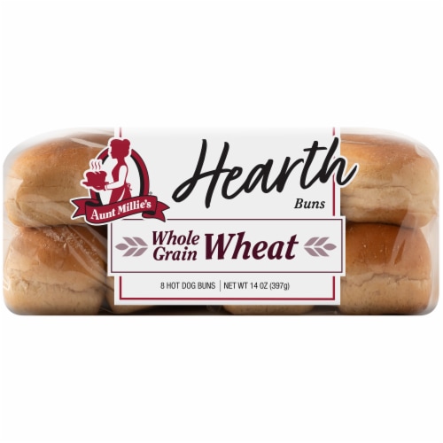 Aunt Millie's Hearth Whole Grain Hot Dog Buns Perspective: left
