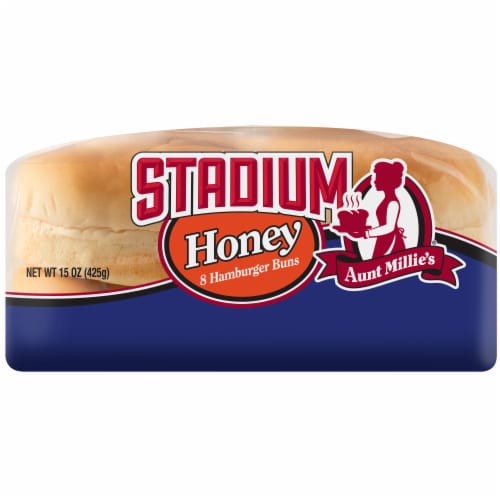 Aunt Millie's Stadium Honey Hamburger Buns Perspective: left