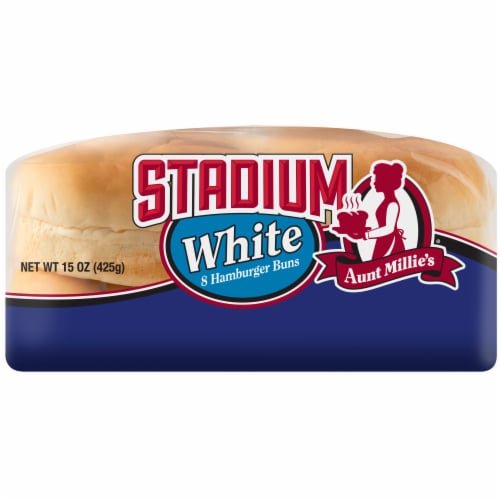 Aunt Millie's Stadium White Hamburger Buns Perspective: left