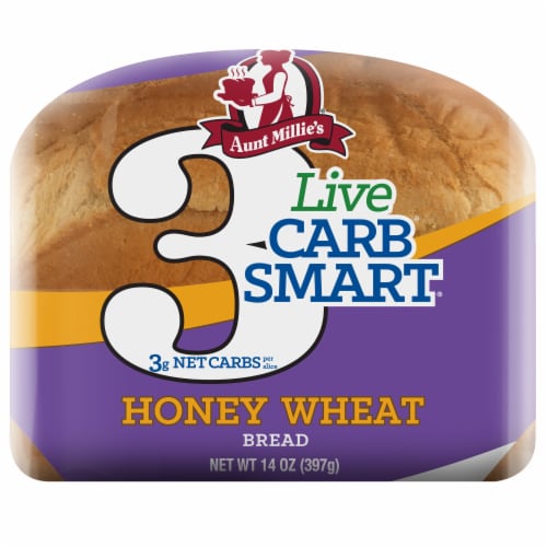 Aunt Millie's Live Carb Smart Honey Wheat Bread Perspective: left