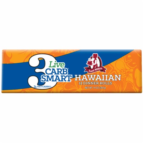 Aunt Millie's Live Carb Smart Hawaiian Dinner Rolls Perspective: left