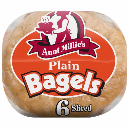 Aunt Millie's Soft Plain Bagels Perspective: left