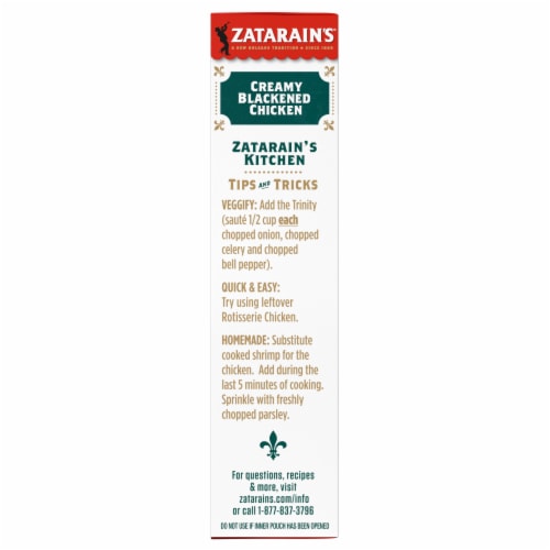 Zatarain's Creamy Blackened Chicken Rice Mix Perspective: left