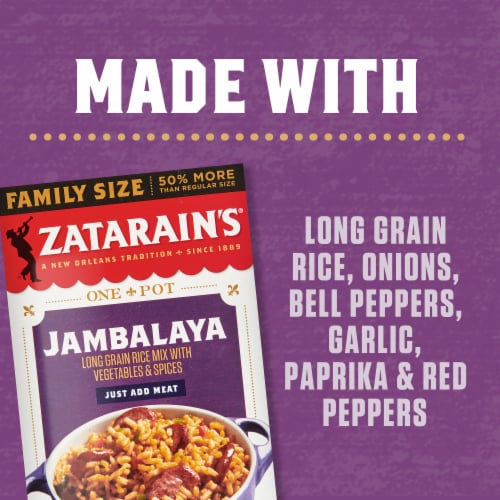 Zatarain's Family Size Jambalaya Rice Dinner Mix Perspective: left