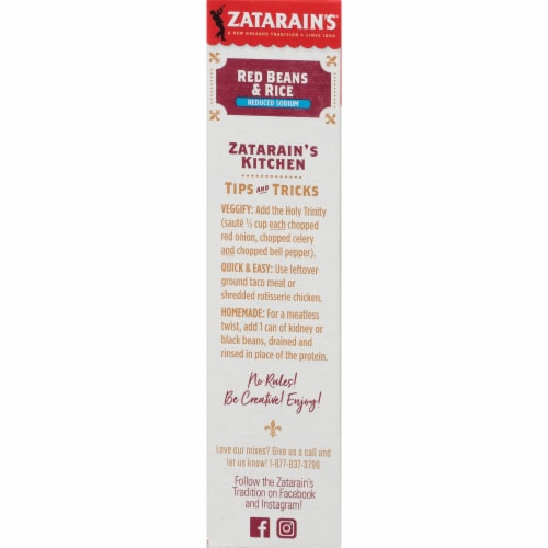 Zatarain's Reduced Sodium Red Beans & Rice Perspective: left