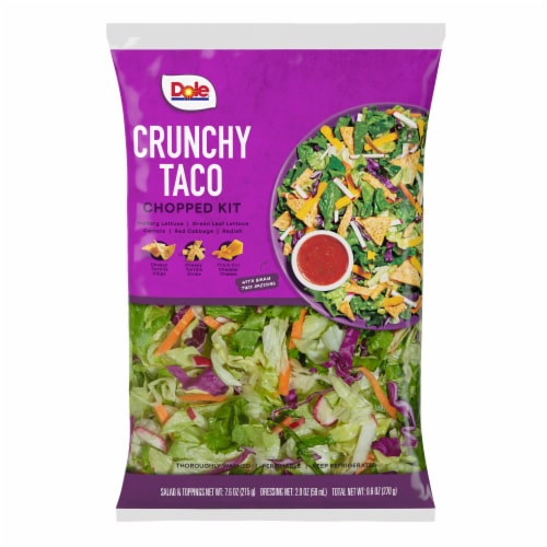 Dole Crunchy Taco Chopped Salad Kit with Birria Taco Dressing Perspective: left