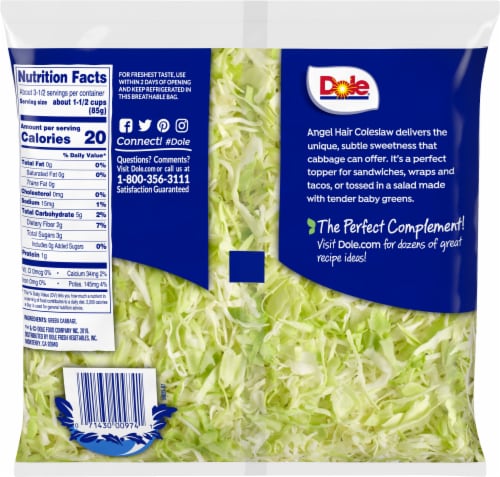 Dole Angel Hair Coleslaw Salad 10 Oz