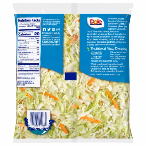 Dole Classic Coleslaw Salad Perspective: left