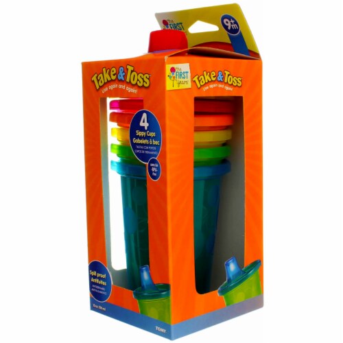 The First Years Take & Toss Spill Proof Cups 4 Count Perspective: left