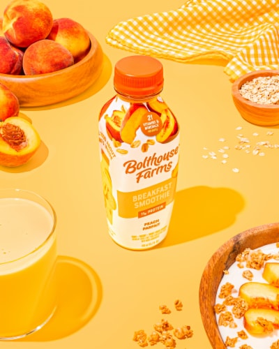 Bolthouse Farms Peach Parfait Breakfast Smoothie Perspective: left