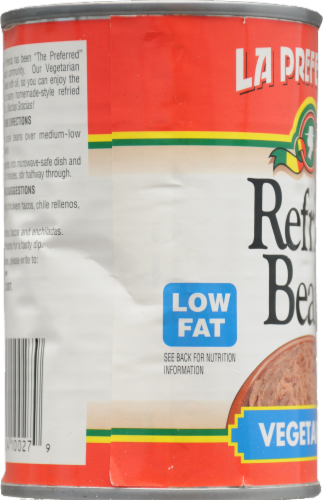 La Preferida Vegetarian Low Fat Refried Beans Perspective: left