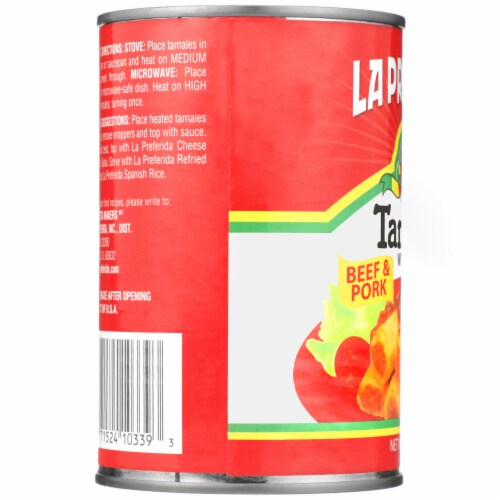 La Preferida® Beef & Pork Tamales with Sauce Perspective: left