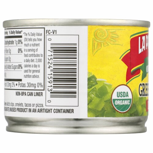 La Preferida® Organic Diced Mild Green Chiles Perspective: left