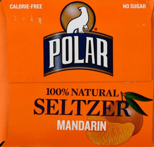 Polar® Mandarin Flavored Seltzer Water Cans Perspective: left