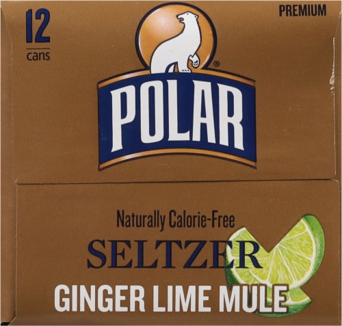 Polar® Ginger Lime Mule Flavored Seltzer Water Cans Perspective: left
