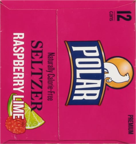 Polar® Raspberry Lime Flavored Seltzer Water Cans Perspective: left
