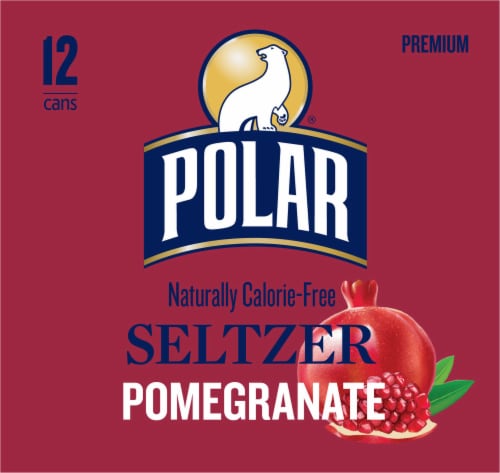 Polar® Pomegranate Flavored Seltzer Water Cans Perspective: left