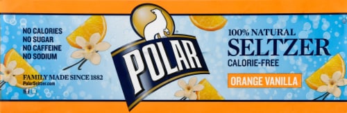 Polar® Orange Vanilla Flavored Seltzer Water Cans Perspective: left