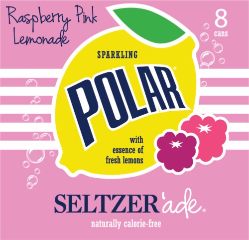 Polar® Raspberry Lemonade Flavored Seltzer Water Cans Perspective: left