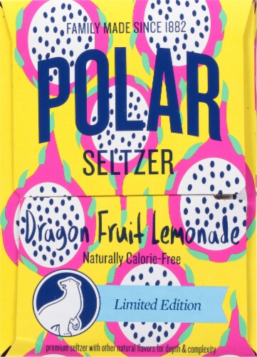 Polar Dragon Fruit Lemonade Seltzer Cans 6 Pack / 12 fl oz Perspective: left