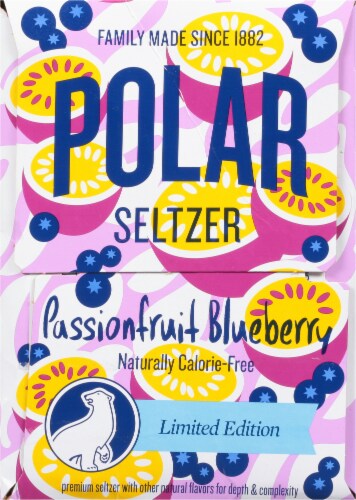 Polar Passionfruit Blueberry Seltzer Perspective: left
