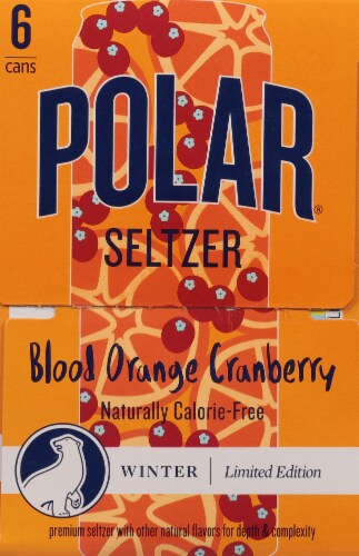 Polar® Winter Limited Edition Blood Orange Cranberry Seltzer Perspective: left