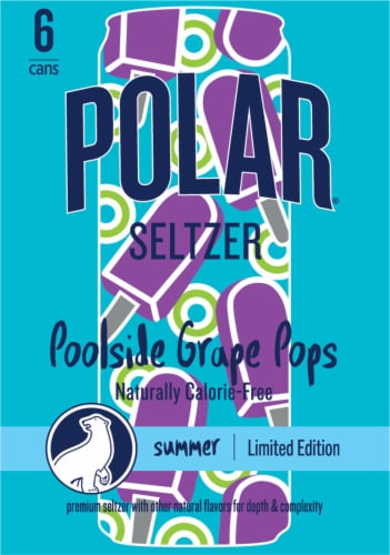 Polar® Poolside Grape Seltzer Sleek Can Pack Perspective: left