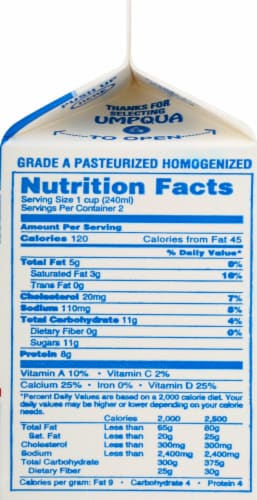 Umpqua Dairy 2% Milk Perspective: left
