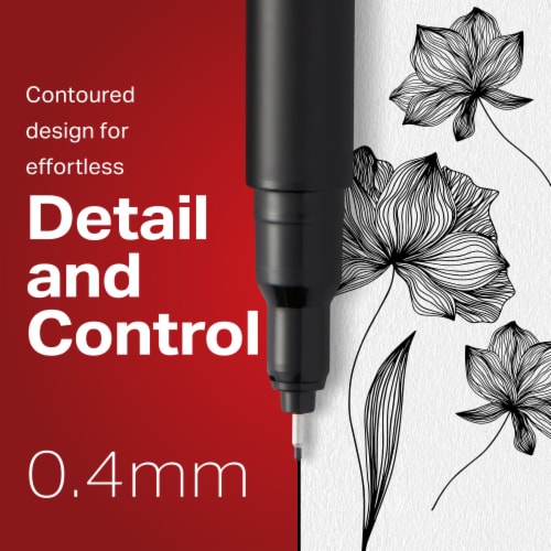 Sharpie® Pens, Felt Tip Pens, Fine Point (0.4mm), Black, 2 Count Perspective: left