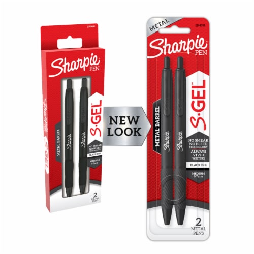 Sharpie® S-Gel™ Black Metal 0.7 MM Pens - Black Perspective: left